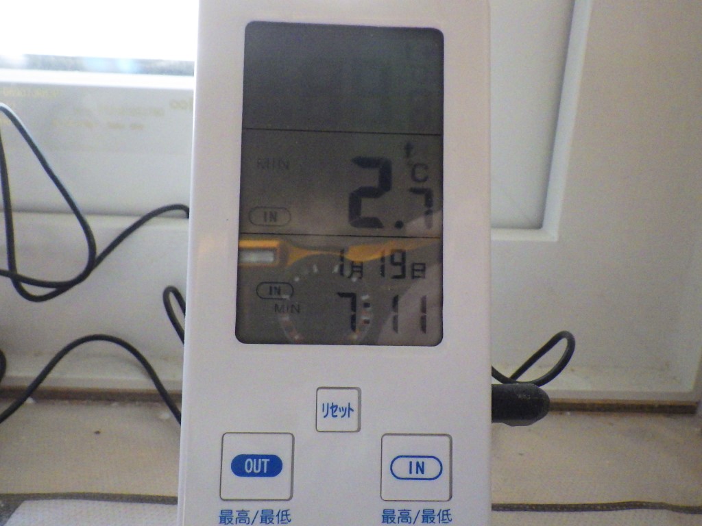 工事中の室内温度－銀の家－